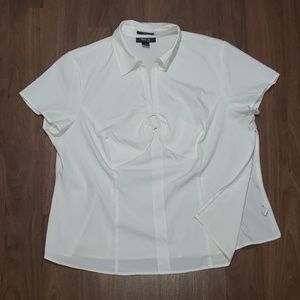 Women's Short Sleeved Buckle Front Collar Shirt
